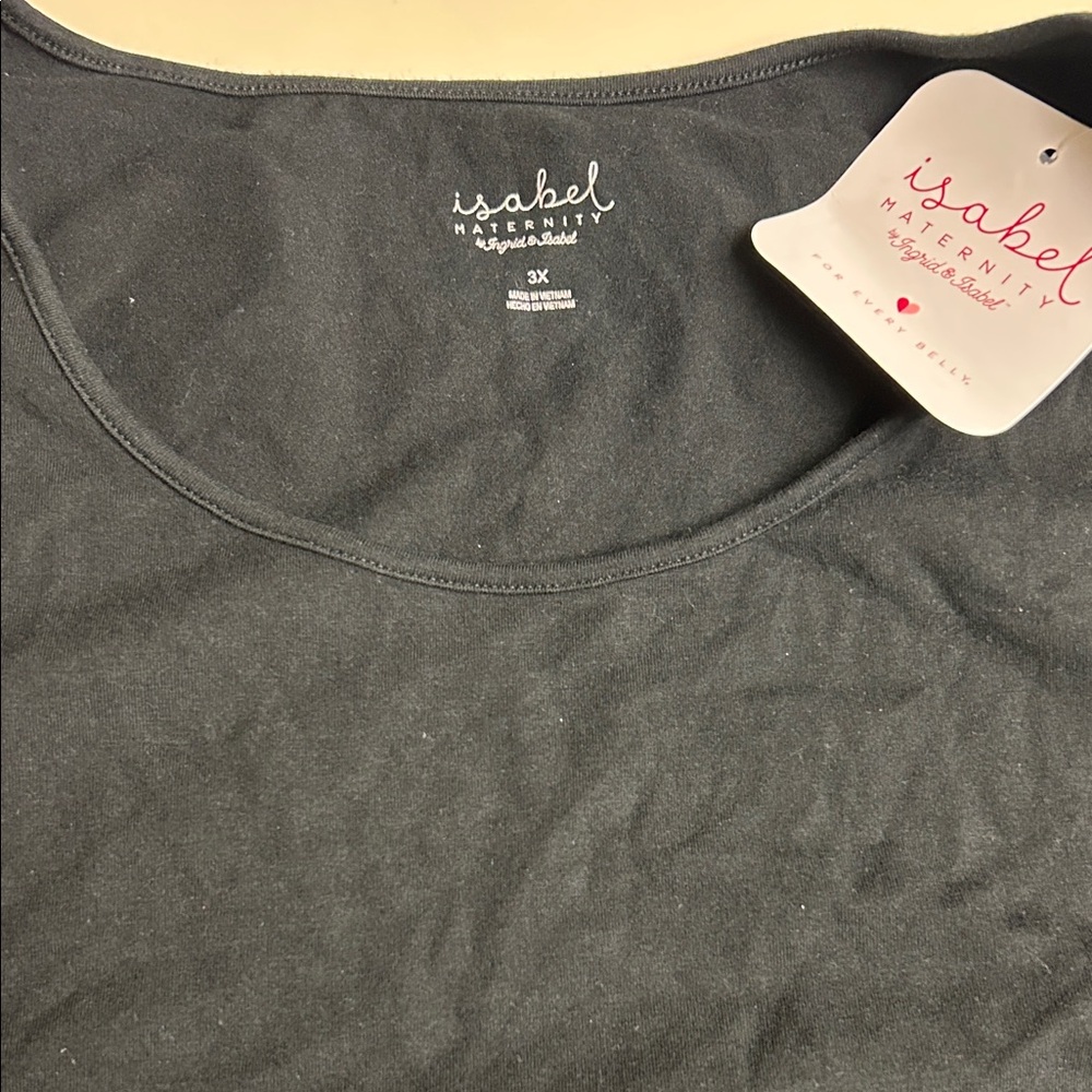 Isabel Maternity by Ingrid & Isabel Charcoal Short Sleeve Tee Dress 3X